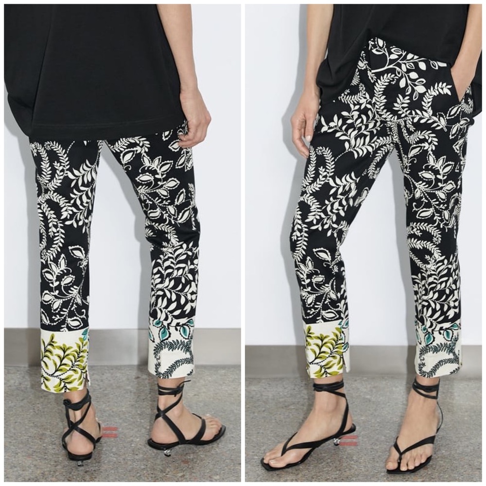 Zara Printed Chino Ankle Pants Size 4 - Picture 15 of 15